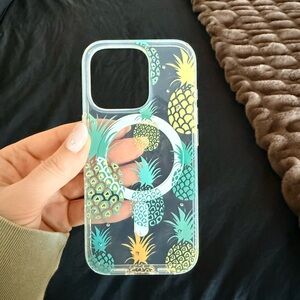 Pineapple Pattern Phone Case - Clear, Yellow, Green
